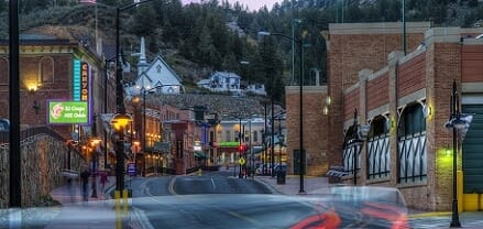 The casinos in downtown Black Hawk, Colorado