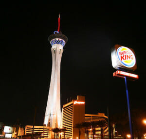 The only Burger King by the Las Vegas Strip is by the Stratosphere