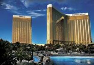 It's a 1/4 mile walk from the Luxor to Mandalay Bay