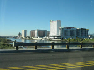 A view of the casinos in Laughlin, Nevada