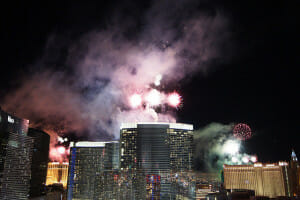 January 1st fireworks weather in Las Vegas isn't too bad.