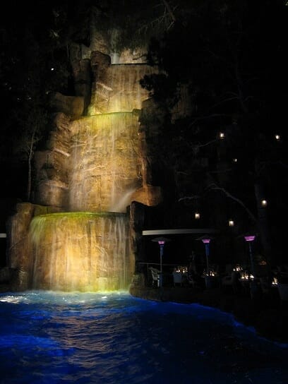 The waterfall at Intrigue at the Wynn