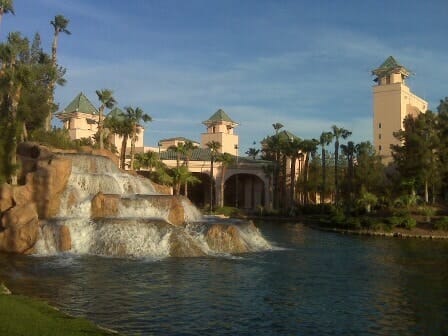 Waterfalls at the CasaBlanca Hotel and Casino in Mesquite, Nevada.