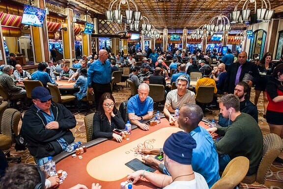 The poker room at the Bellagio in Las Vegas