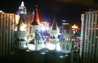 A view from our room at the Excalibur Hotel and Casino.