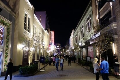 The Linq Shopping District at Night