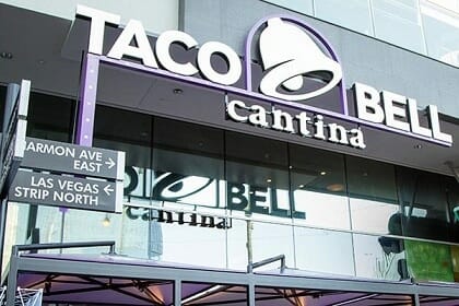 The fun and unique Taco Bell Cantina on the Las Vegas Strip