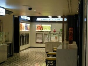 The frozen yogurt area at Harrahs