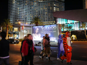 Halloween Night on the Las Vegas Strip - or possibly a Tuesday.