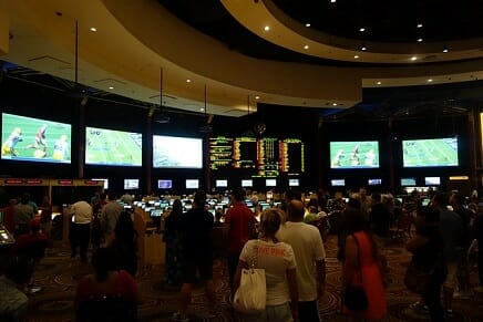 The weather is always perfect in a Las Vegas sports book.