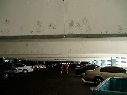 Footprints at the Stratosphere Hotel & Casino's parking garage