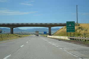 The exciting view on the road from Salt Lake City to Las Vegas