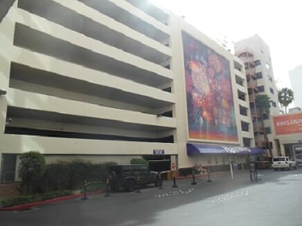 The parking garage behind Harrah's Las Vegas