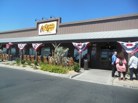 The outside of the Cracker Barrel on Dean Martin Drive