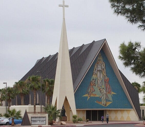 The Guardian Angel is the closest Catholic Church to the North Las Vegas Strip