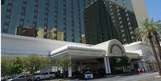 The Gold Tower valet parking area at the Golden Nugget in Las Vegas