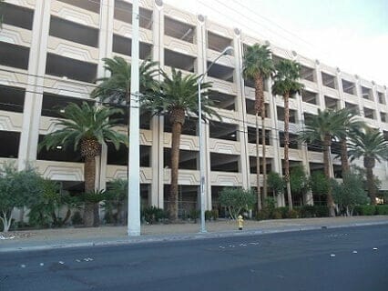 The back of the MGM Grand Las Vegas Parking Garage