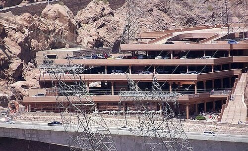 The parking area at Hoover Dam