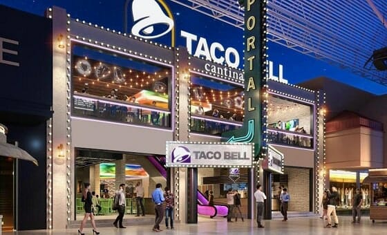 Rendering of the new Taco Bell on Fremont Street in downtown Las Vegas