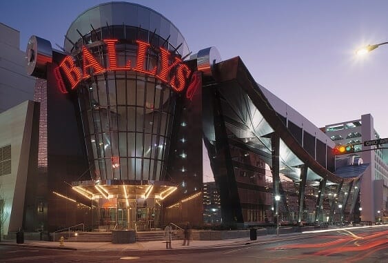 Bally's Atlantic City self parking garage is the white building in the right background