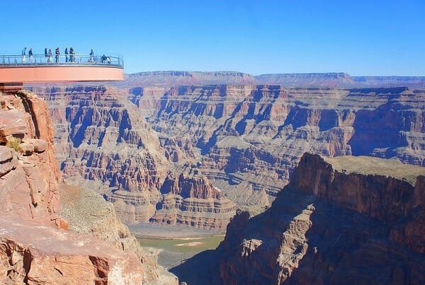 It's 126 miles from Las Vegas to the Grand Canyon Skywalk