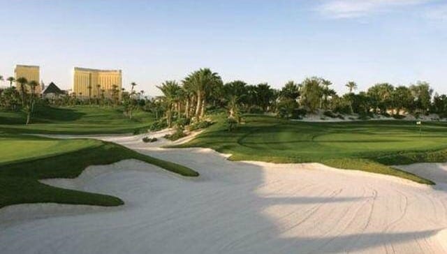 The Bali Hai Golf course is just steps from Manalay Bay