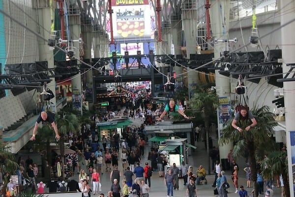 Riding the Slotzilla high above Fremont Street