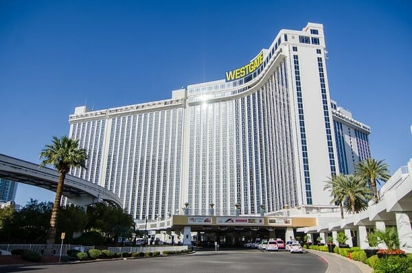 The valet area at the Westgate Hotel & Casino in Las Vegas