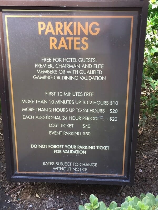 casino royale vegas parking fees