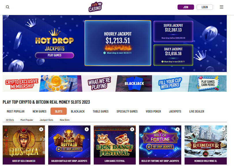 Cafe Casino Jackpot Games