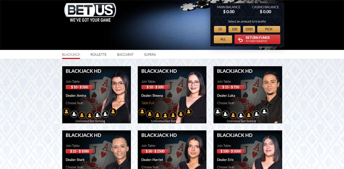 Baccarat 2 BetUS Live Dealer