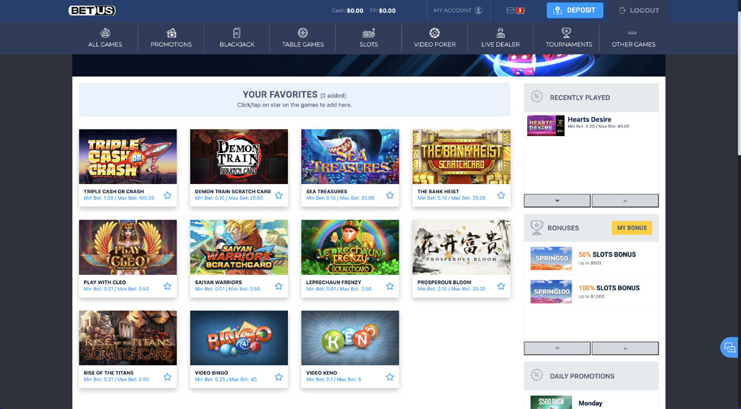 BetUS Slingo Games