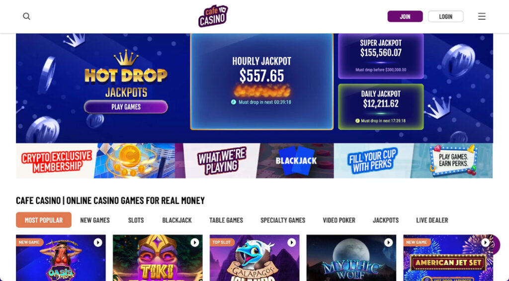 Café Casino Game Selection