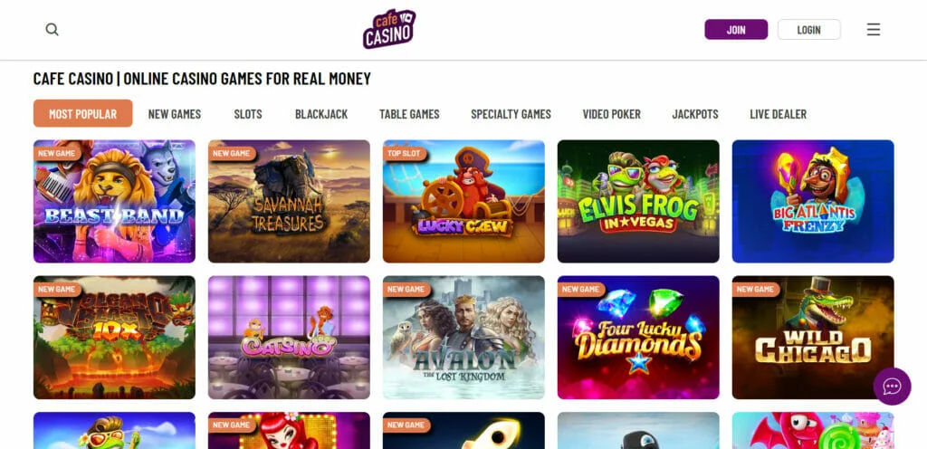 Cafe Casino Games