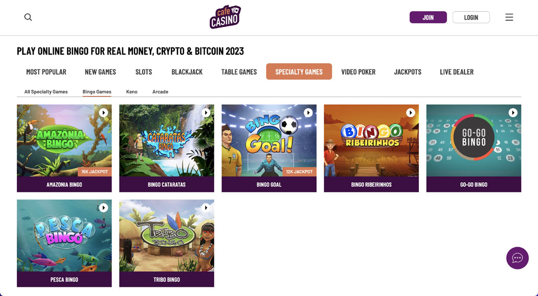 Cafe Casino Slingo Games