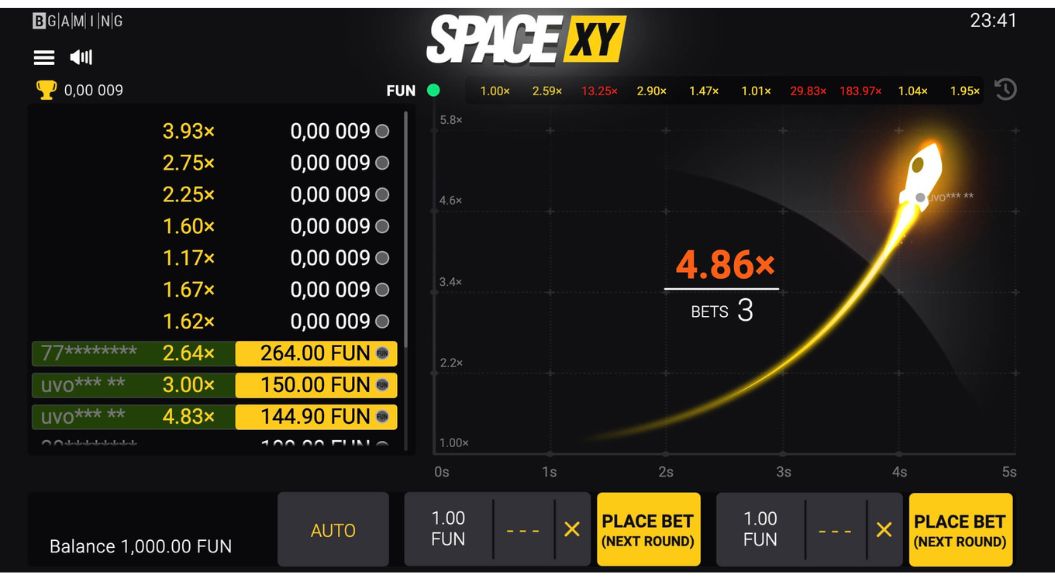 Space XY Crash Game