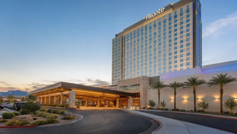 AI-generated exterior view of Aliante Casino & Hotel, Las Vegas, North Las Vegas, Nevada.