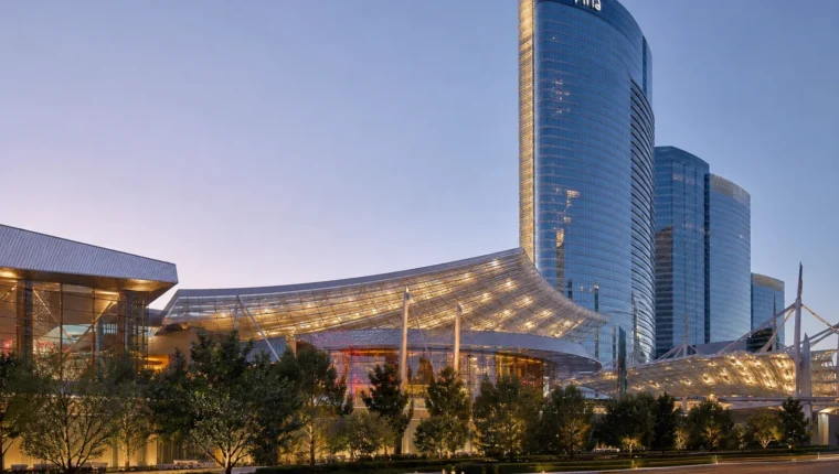 AI-generated exterior view of Aria Resort & Casino, Las Vegas, Las Vegas, Nevada.