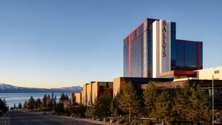 AI-generated exterior view of Bally's Lake Tahoe Stateline, Stateline, Nevada.
