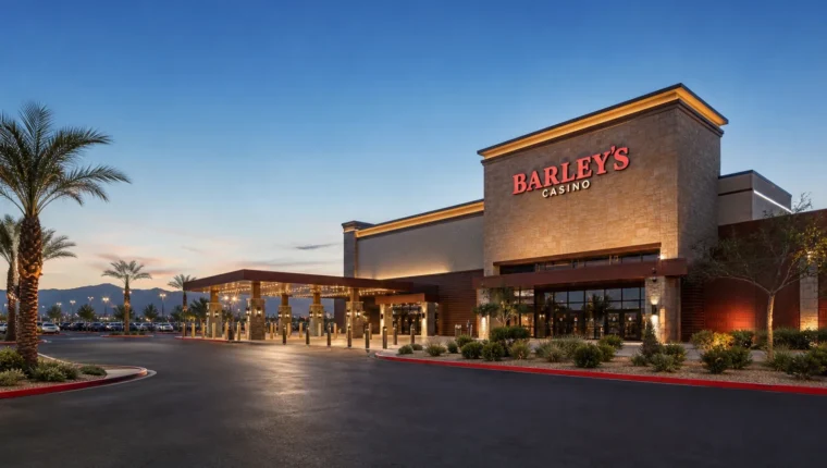 AI-generated exterior view of Barley's Casino Henderson, Henderson, Nevada.