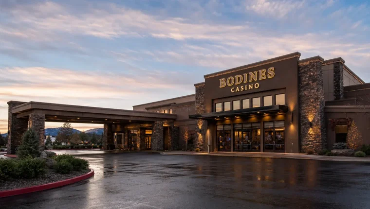 AI-generated exterior view of Bodines Casino Carson City, Carson City, Nevada.