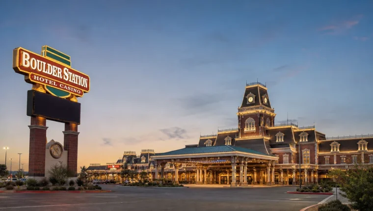 AI-generated exterior view of Boulder Station Casino Las Vegas, Las Vegas, Nevada.