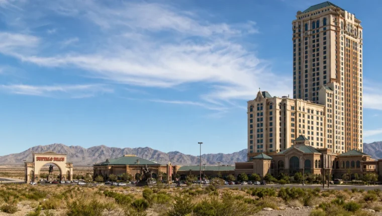 AI-generated exterior view of Buffalo Bill's Resort and Casino Primm, Primm, Nevada.