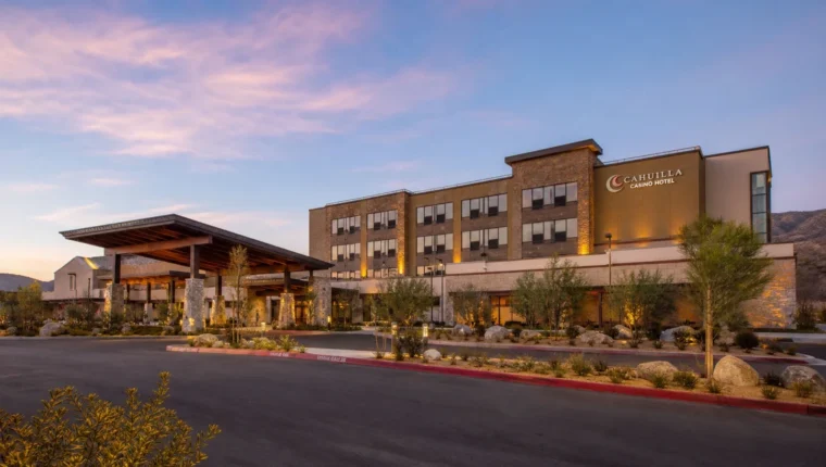 Cahuilla Casino Hotel Anza: Games, Rooms, and Dining 12 AI-generated exterior view of Cahuilla Casino Hotel Anza, Anza, California.