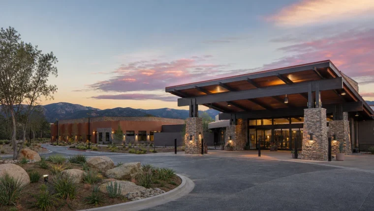 AI-generated exterior view of Casino Pauma, Pauma Valley, Pauma Valley, California.