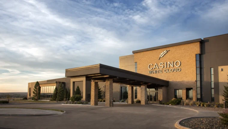 Casino White Cloud 3 AI-generated exterior view of Casino White Cloud, White Cloud, Kansas.