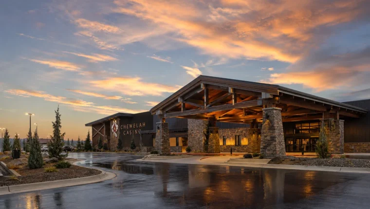 AI-generated exterior view of Chewelah Casino, Chewelah, Washington.