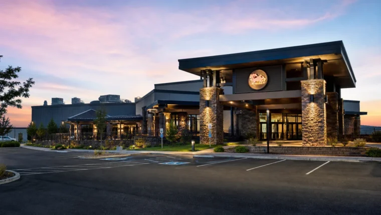 Chicken Ranch Casino Jamestown 20 AI-generated exterior view of Chicken Ranch Casino Jamestown, Jamestown, California.