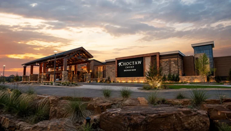 AI-generated exterior view of Choctaw Casino Broken Bow, Broken Bow, Oklahoma.