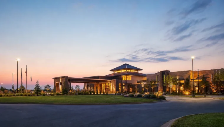 AI-generated exterior view of Choctaw Casino Pocola, Pocola, Oklahoma.